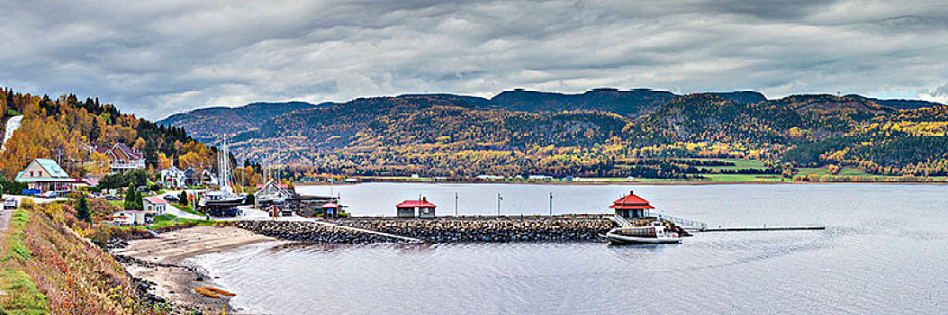 加拿大,魁北克,区域,峡湾,风景,秋天
