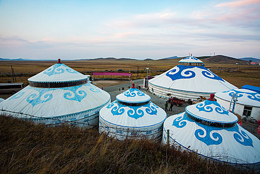 帐篷,蒙古包,家园,家,图案,俯视,天空