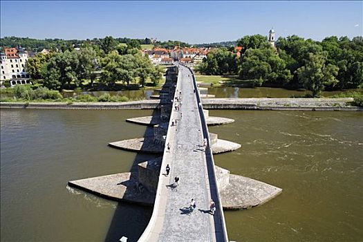 石桥,多瑙河,雷根斯堡,博物馆,巴伐利亚,德国