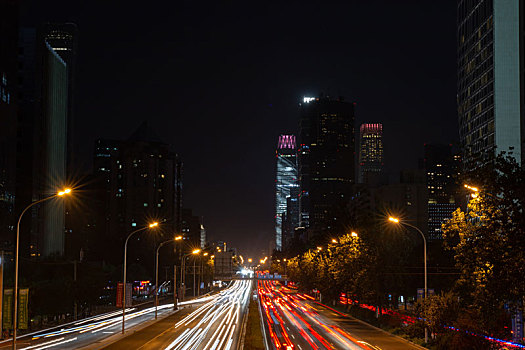 北京三环路夜景车流