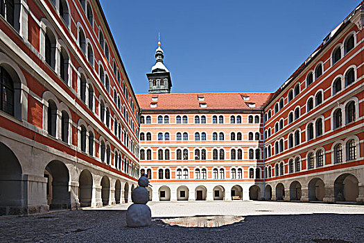 院子,耶稣会,大学,雕塑,雪人,2005年,格拉茨,施蒂里亚,奥地利,欧洲