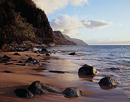 夏威夷,考艾岛,海耶纳,州立公园,风景,纳帕利海岸,海滩,大幅,尺寸