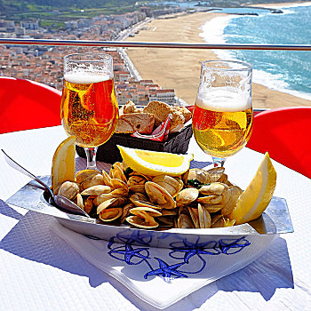 夏天,午餐,悬崖,美景,葡萄牙