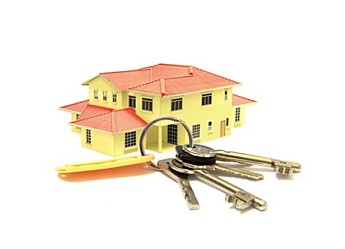 房子,模型,一串钥匙