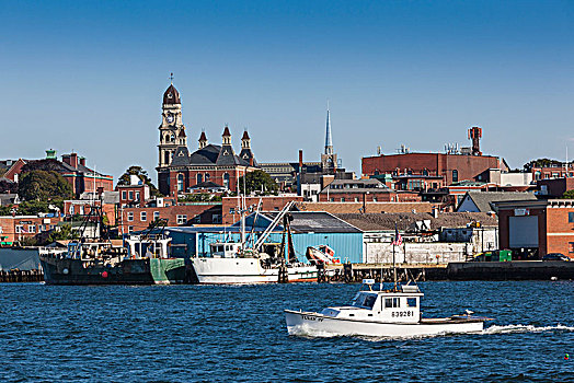 美国,新英格兰,马萨诸塞,渔船