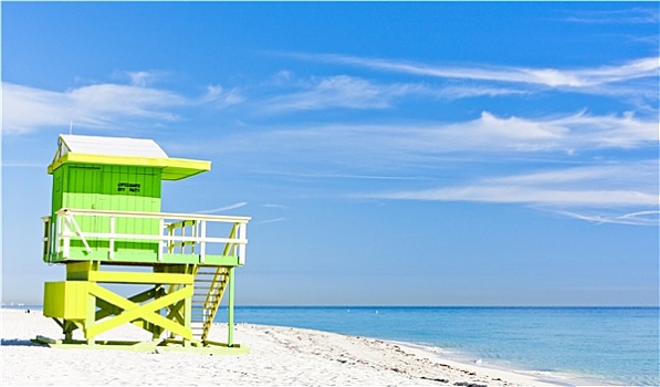 小屋,海滩,迈阿密海滩,佛罗里达,美国