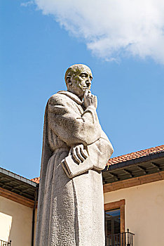 雕塑,僧侣,教堂,教授,奥维耶多,阿斯图里亚斯,西班牙,欧洲