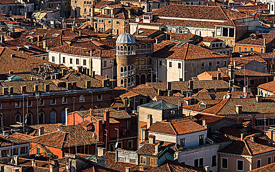 风景,上方,屋顶,历史,中心,威尼斯,威尼托,意大利,欧洲