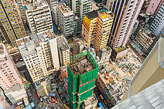 摩天大楼,工地,中心,香港,中国