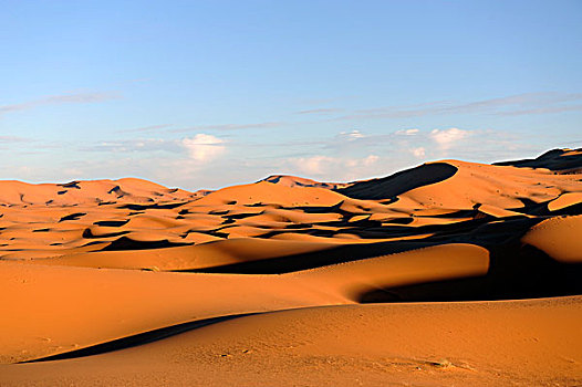 沙丘,砂质荒漠,却比沙丘,撒哈拉沙漠,摩洛哥,北非,非洲