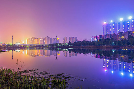 荆州,湿地,公园,夜景