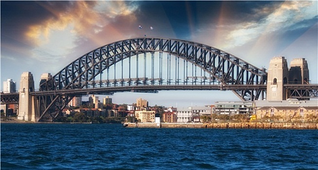 生动,天空,高处,悉尼海港大桥