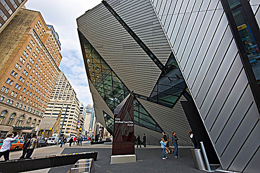 晶莹,设计,著名,建筑师,单尼尔利贝斯肯德,入口,皇家,安大略省,博物馆,城市,多伦多,加拿大
