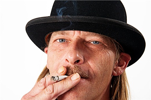 男人,圆顶礼帽,吸烟