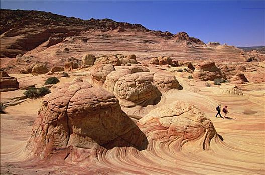 彩色,砂岩,图案,沙丘,脊,腐蚀,靠近,河,科罗拉多高原,犹他