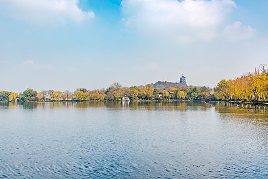 杭州西湖苏堤秋景