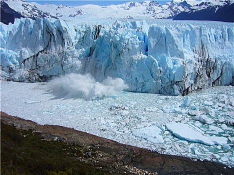 冰冷,冰川,看,阿根廷湖