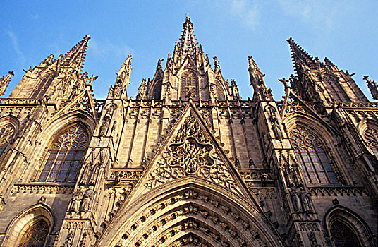 哥特式,大教堂,哥特建筑风格,巴塞罗那,加泰罗尼亚,西班牙,欧洲