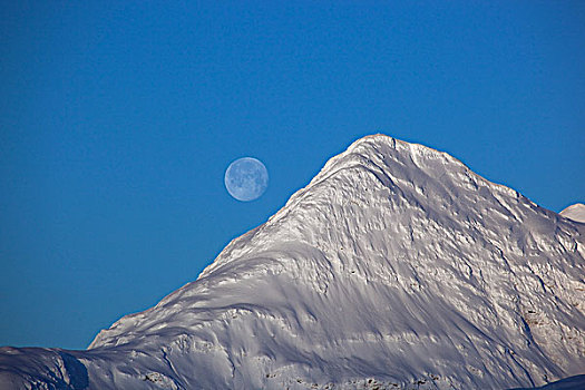 月亮,上方,攀升,靠近,海恩斯,阿拉斯加
