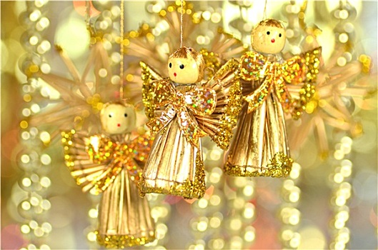 圣诞装饰,天使,稻草,背景