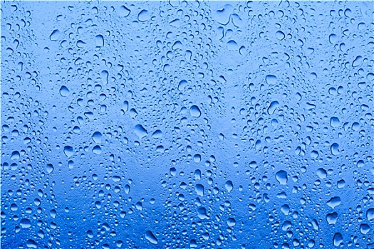 特写,水滴,雨,玻璃屋顶,反射,蓝天