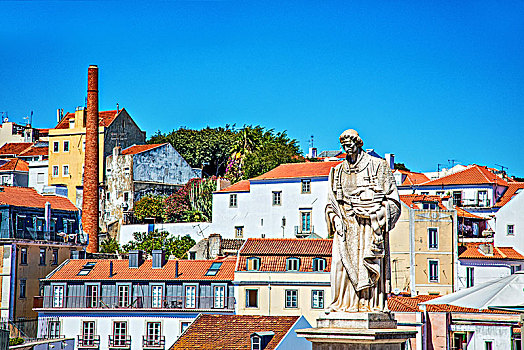 雕塑,阿尔法马区,地区,里斯本,葡萄牙