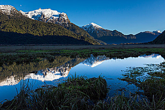 风景,山,湖,蔷薇目,巴塔哥尼亚,智利