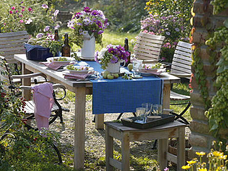 夏末,桌饰,花园,天宇