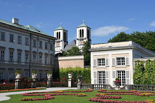 萨尔茨堡,米拉贝尔,花园,教堂,大学,宫殿,喷泉,雕塑