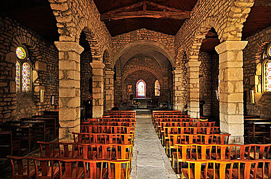 中世纪,教堂,11世纪,卢瓦尔河,隆河阿尔卑斯山省,区域,法国,欧洲