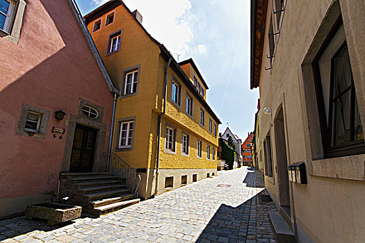 中世纪,街景,巴伐利亚,德国
