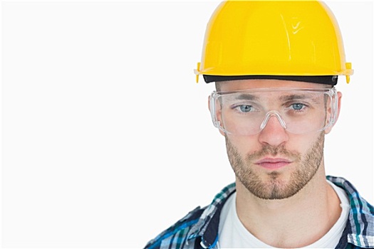 头像,建筑师,戴着,防护眼镜,安全帽