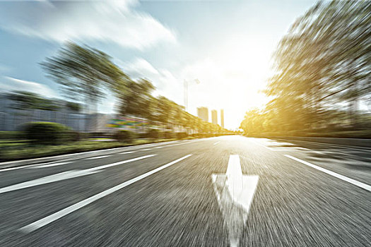 空,沥青,道路,阳光