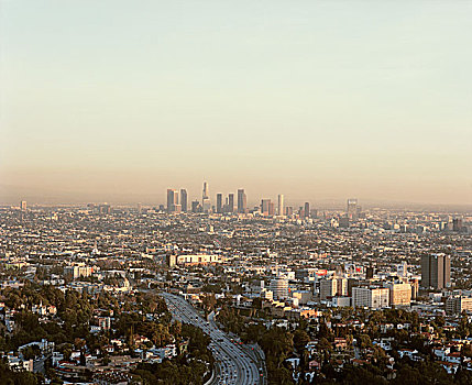 风景,城市,天空,洛杉矶,加利福尼亚,美国