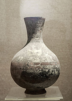 彩绘陶壶,中国河南省洛阳市东周王城遗址出土