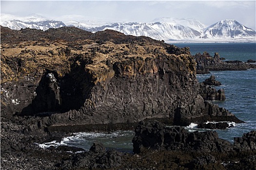 印象深刻,火山,峡湾,西部,冰岛