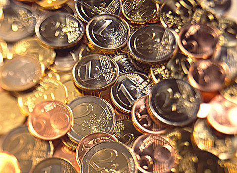 背景,欧元,分币,硬币