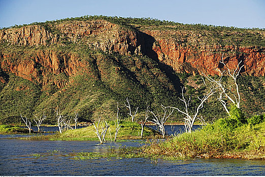湖,多色菱形花纹,金伯利,西澳大利亚,澳大利亚