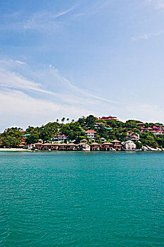 船,乘,帕岸岛,苏梅岛,风景,海滩,岸边,泰国
