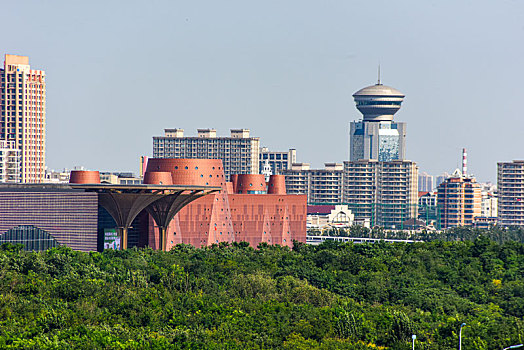 天津滨海新区,滨海文化中心建筑风光