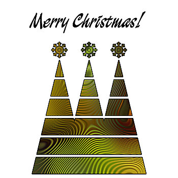 艺术,圣诞节,三个,树,绿色,金色,彩色,抽象图案,隔绝,白色背景,背景
