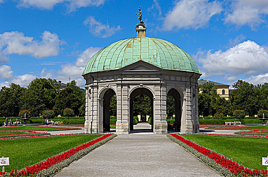 黛安娜神庙,宫廷花园,慕尼黑,巴伐利亚,德国,欧洲