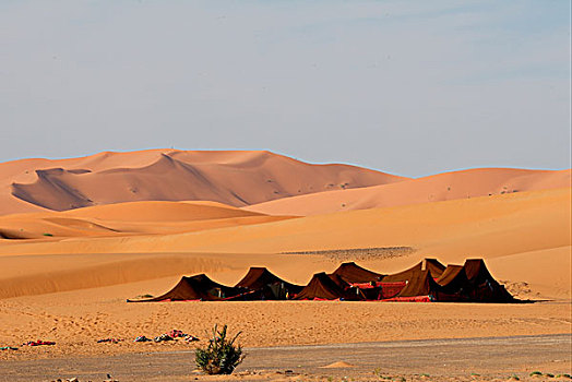 露营,撒哈拉沙漠,梅如卡,摩洛哥,非洲