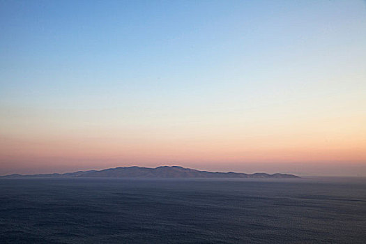 海景,远景,安得鲁斯岛,岛屿,日落,希腊