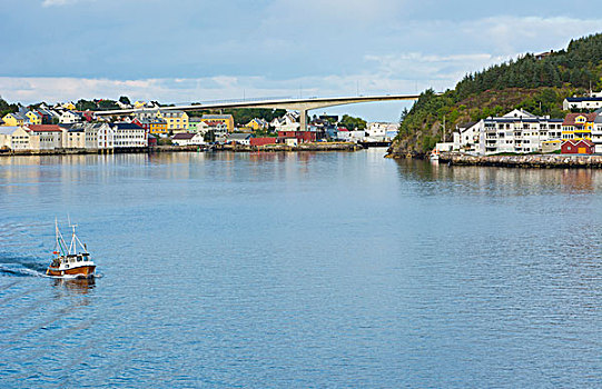 挪威,彩色,乡村,水,渔村,城市