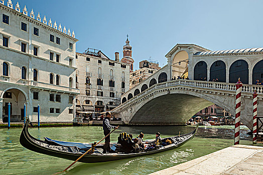 小船,大运河,威尼斯,雷雅托桥,背景