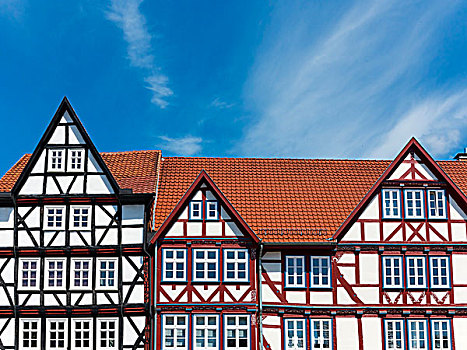半木结构,房子,市场,地区,黑森州,德国,欧洲