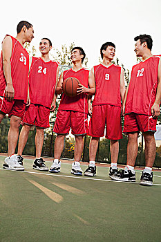 篮球队,站立,微笑,头像