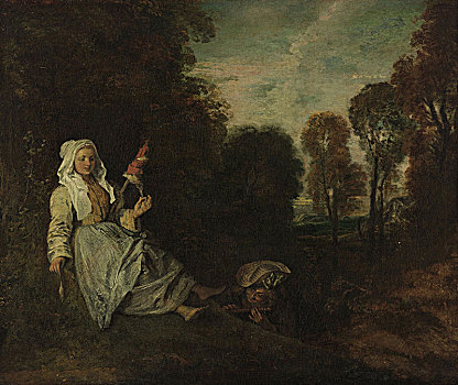 晚间,风景,1715年,艺术家