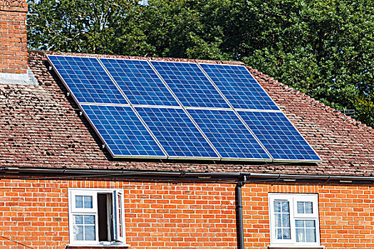 英格兰,汉普郡,屋顶,太阳能电池板